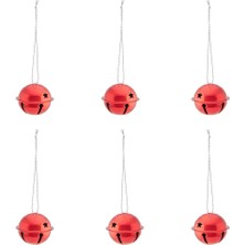 Empressco Yılbaşı Ağacı Süsü Metal Çan, Kırmızı, 6'lı Canlı Renkler