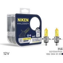 Universal Nıken 12V H4 60/55W Sarı Işık Ampul P43T 2800K