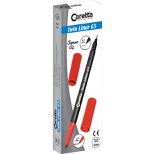 Kitabevimden Caretta Twinliner Çift Uçlu Keçeli Kalem 0.4 Mm-1.0 mm Pembe 10 Lu 65/09-10-Lı-Pkt