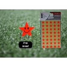 Kitabevimden Tanex Yıldız Etiketi 17 mm Flo Kırmızı 2 Ad. TNX-303