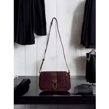 Studio Fashion 1988 Kadın Siyah Premium Nubuk Süet Halka Toka Detaylı Çıtçıt Kapama El,kol ve Omuz Çantası