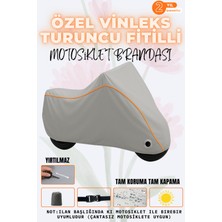 Dock Turuncu Fitilli Kawasaki Ninja 1100SX Gri Vinleks Motosiklet Brandası(Özel Kumaş)