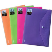 Kitabevimden Sensho Çıtçıtlı Dosya A4 Pembe (12 Adet)