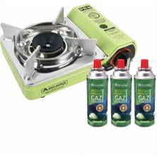 Orcamp Tekli Mini Portatif Ocak Yeşil + 3 Adet 227G Kartuş