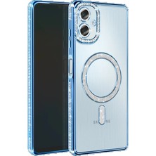 TeknoBaran Samsung Galaxy A06 Joke Simli Magneticsafe Kılıf - Mavi