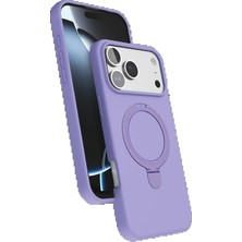 TeknoBaran Apple iPhone 17 Pro Regal Magsafe Standlı Kapak - Lila