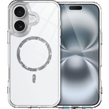 TeknoBaran Apple iPhone 16 Live Diamond Magsafe Kapak - Şeffaf