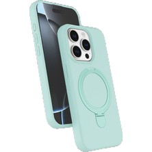TeknoBaran Apple iPhone 14 Pro Max Regal Magsafe Standlı Kapak - Su Yeşili