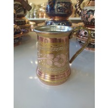 Karaca Bakır Işlemeli Bakır Bardak-Bakır Su ve Ayran Bardağı