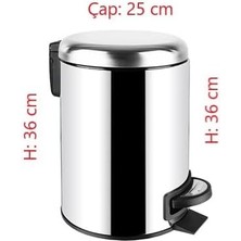 Storemax Paslanmaz Pedallı Çöp Kovası Krom 12 Lt (000302)