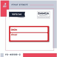 Damga Market Yazılıp-Silinebilir Selefonlu Karton Raf Etiketi 4X10 cm 100 Lü Paket