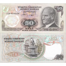 Türkiye 6. Emisyon 50 Türk Lirası J Harfi Yerli Kağıt Para Çil (Unc) Koleksiyon Para