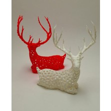 Empressco Kırmızı Oturan Geyik Biblo Çiftliği, Dekoratif Masa ve Raf Süsü Seti