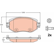 Trw GDB2175 Ön Fren Balatası Renault Megane Iv 15> Tüm Motor Tipleri G:129MM Y:58.4 mm K:18MM 410603407R-WVA22610-410605929R