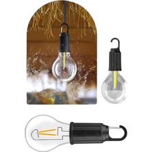 Bi Seyyar Taşınabilir Şarjlı LED Ampul Askılı Lamba Kamp Bahçe Lambası - BI001V-4YV1O5