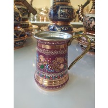 Karaca Bakır Işlemeli Bakır Bardak-Bakır Su ve Ayran Bardağı