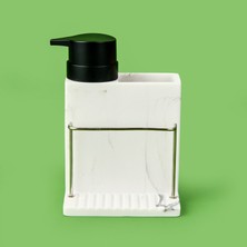 Arow Marmo Sıvı Sabunluk Seti - Gri / Siyah