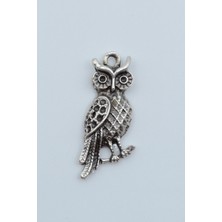 Alooya Minimal Baykuş Gümüş Kaplama Kolye Ucu