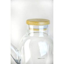 Storemax 1000 ml Bambu Kapaklı Borosilikat Cam Yağlık