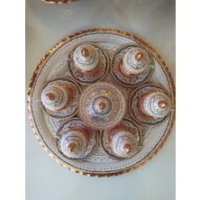 Karaca Bakır Işlemeli Bakır Fincan Takımı- 6'lı Fincan Takımı