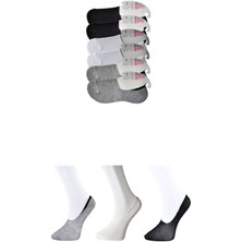 Royaleks Siyah Gri ve Beyaz Kadın Babet Çorap 6 Çift