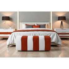 FRAMGAN Turuncu-Beyaz Bench – Yatak Önü / Yatak Ucu için Modern Şık Seçim