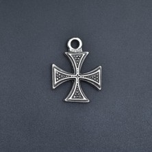 Alooya Antik Desenli Haç Gümüş Kaplama Kolye Ucu