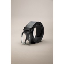 Zeki Özer Erkek Siyah Hakiki Deri Kemer 4,5 cm