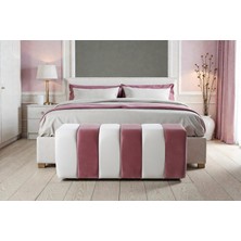 FRAMGAN Pembe-Beyaz Bench – Yatak Önü / Yatak Ucu için Modern Şık Seçim
