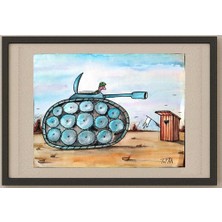 Karikatural Cristian Topan 31X24CM Orijinal Karikatür Tablo