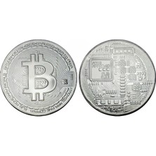 Bitcoin Hatıra Gümüş Kaplama Madalyon Kapsülünde
