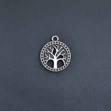 Alooya Minimal Yaşam Ağacı Gümüş Kaplama Kolye Ucu