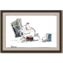 Karikatural Mohammad Ali Baniasadi 29X21CM Orijinal Karikatür Tablo
