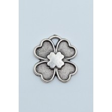 Alooya Dört Yapraklı Yonca Gümüş Kaplama Kolye Ucu