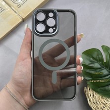 Elixem İphone 15 Pro Uyumlu Gri Special Magsafe Sert Kılıf