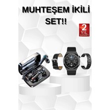 MegaSepet Kulak Içi Kablosuz Bluetooth Kulaklık ve Nfc ve Gps Özellikli Akıllı Saat Alar - ME001W-51MKV