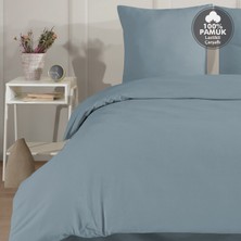 Cote Blanc Plain %100 Pamuk Flanel Tek Kişilik Lastikli Çarşaflı Nevresim Takımı