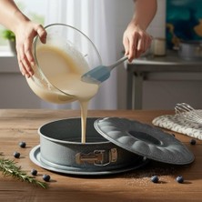 Storemax Granit Kaplama 3 Parça Kelepçeli Kek Kalıbı Seti 26 cm | Yanmaz, Yapışmaz, Çizilmez | Yuvarlak ve Gugelhupf Modelli | Karbon Çelik