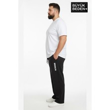 Superlife Erkek Büyük Beden Brooklyn Baskılı Rahat Kesim Lastikli Bel Paça Reçme Eşofman Altı SPR26EA952-2