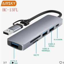 Skygo Airsky HC13FL 5 In 1 USB Type-C 2 In 1 Çevirici