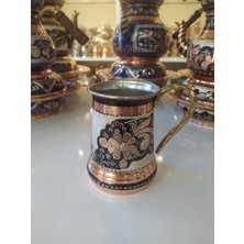 Karaca Bakır Işlemeli Bakır Bardak-Bakır Su ve Ayran Bardağı