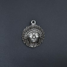 Alooya Özgür Ruh - Kızılderili Gümüş Kaplama Kolye Ucu