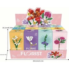 Twins Stars 1 Adet Florist Çiçek Yapı Blokları, Vazoluk Çiçek, Çiçek Dekor, Oyuncak Yapı Blokları (Random)