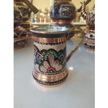 Karaca Bakır Işlemeli Bakır Bardak-Bakır Su ve Ayran Bardağı