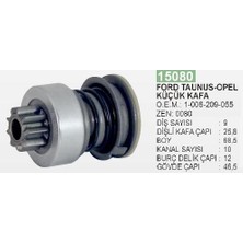 Universal Marş Dişlisi 9 Diş Ford Taunus-Opel Küçük Kafa  Bosch Tip  Ds=9 Dkç=25,8 Boy=68,5 Ks=10 Bdç=12 Gç=46,5