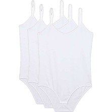 Royaleks 3 Adet Ip Askılı Kadın Çıtçıtlı Body Beyaz