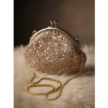 Mazsay ✨ El Yapımı Işıltı Pullu Örgü Portföy Çanta ✨