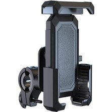 Storemax Motosiklet Bisiklet Gidon Telefon Tutucu, 360 Derece Dönebilir, Suya Güneşe Karşı Koruma Kapaklı, Sabit ve Güvenilir Tutuş, Kalın Alüminyum Taban, Kaymaz Slikon Ped, XCH2010, Siyah