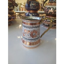 Karaca Bakır Işlemeli Bakır Bardak-Bakır Su ve Ayran Bardağı