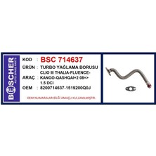 Universal Turbo Yağlama Borusu Clıo Iıı Thalıa-Fluence-Kng-Qashqaı+2 08=> 1.5 Dci